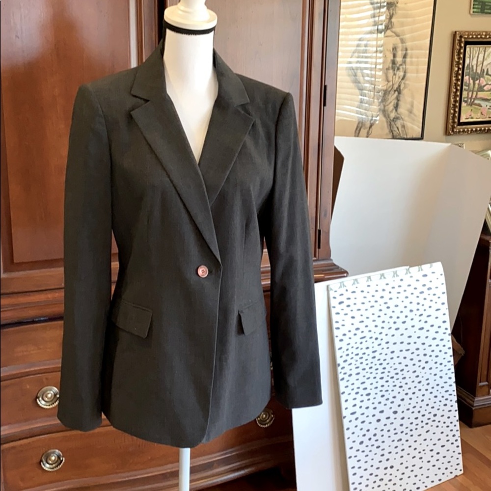 Calvin Klein Classic Jacket Blazer Gray Stretch 12